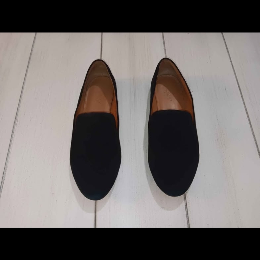 Women's Size 8 J. Crew Black Suede Smoking Slippers/Loafers